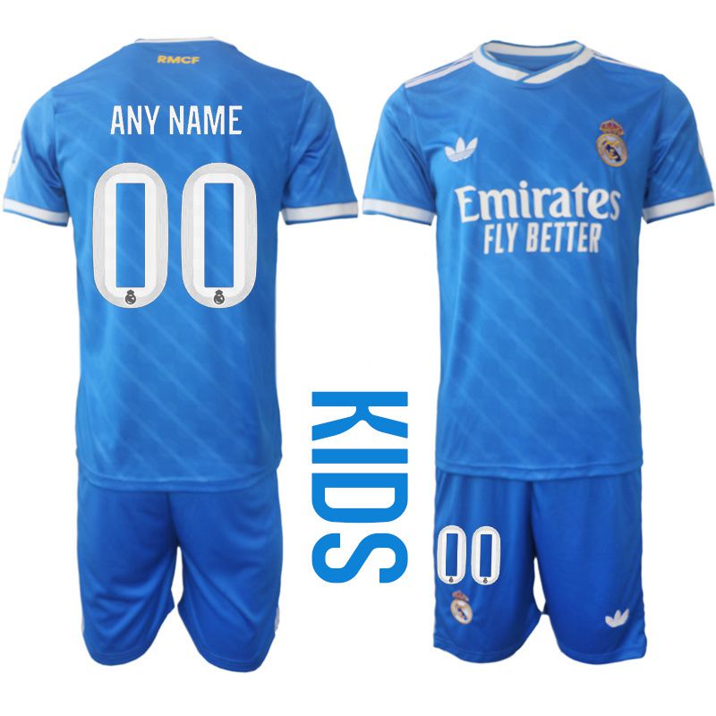 Youth 2025-2026 Club Real Madrid away blue customized Soccer Jersey